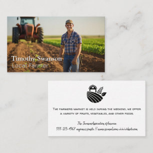 Carte De Visite Fermier et tracteur dans les champs