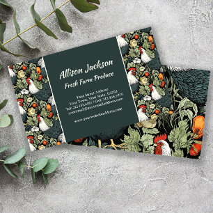 Carte De Visite Fermiers Marché Volaille ferme Green Rooster