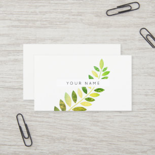 Carte De Visite Ferne à feuilles vert vert émeraude blanc
