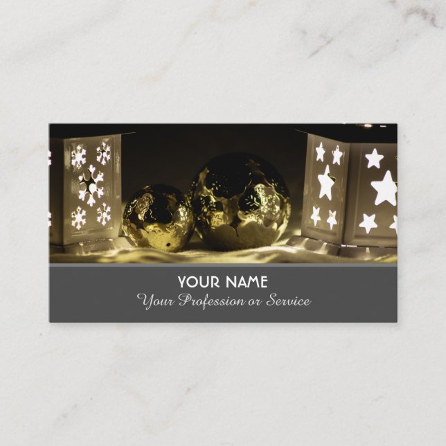 Carte De Visite Festive décoration de Noël (Devant)