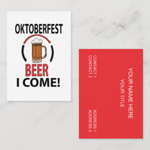 Carte De Visite Fête de la Bière d'Oktoberfest