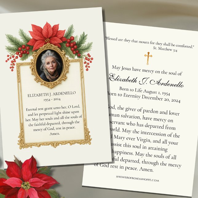 Carte De Visite Fête de Noël Photo funéraire (Créateur téléchargé)