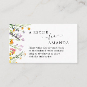 Carte De Visite Fête des mariées de demande de recette fleur sauva
