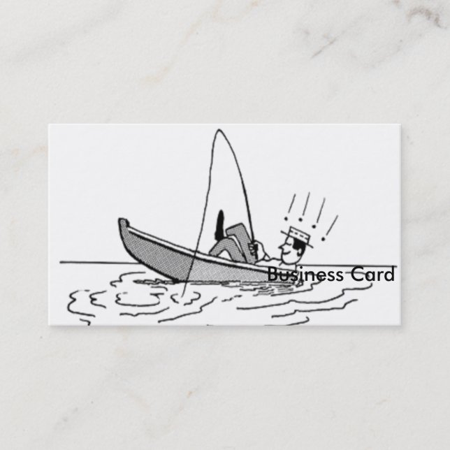 Carte De Visite Fête des pères heureuse - bateau de pêche (Devant)
