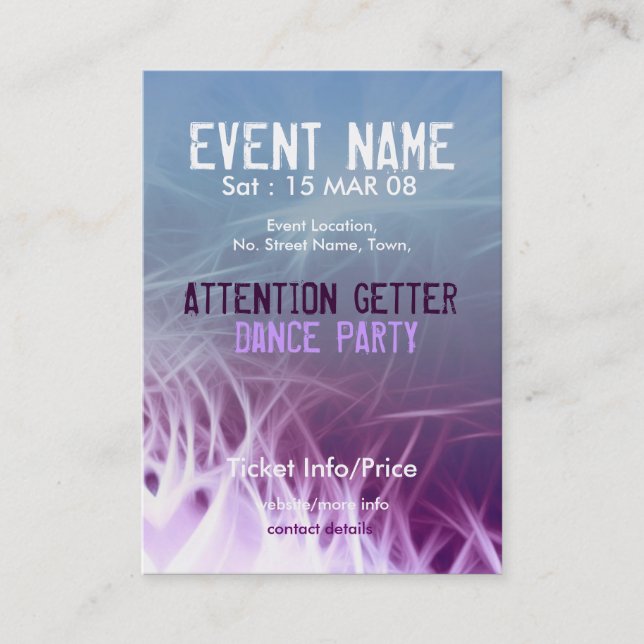 Carte De Visite FÊTE D'ÉVÉNEMENT miniFLYER #08 (Devant)