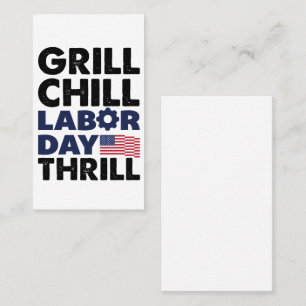 Carte De Visite Fête grillée de la fête du Travail USA Amérique