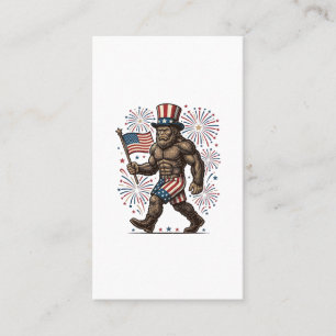 Carte De Visite Feu d'artifice patriotique Sasquatch Gravure vinta