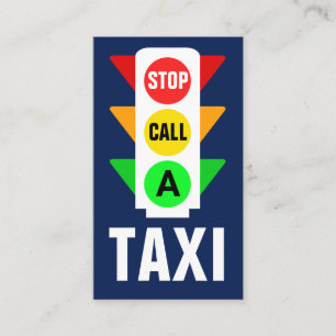 Carte De Visite Feu De Trafic Appeler Un Taxi-Cab