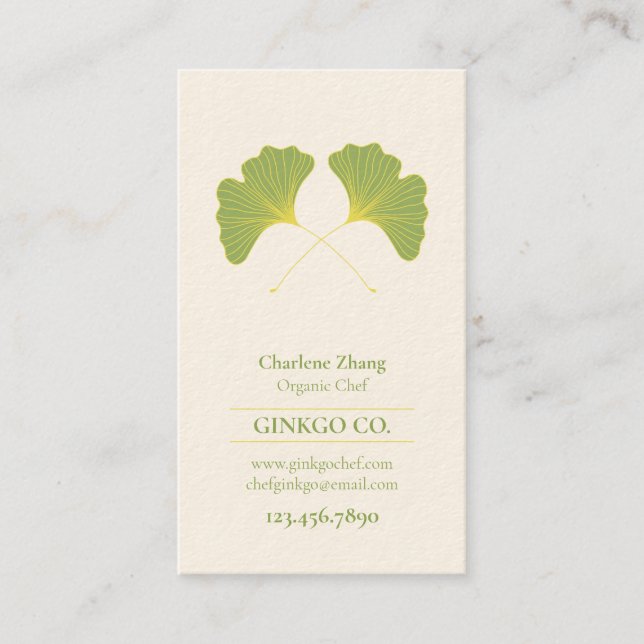 Carte De Visite Feuille 2 de Ginkgo (Devant)