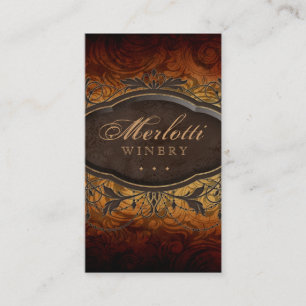 Carte De Visite Feuille antique vintage de vin