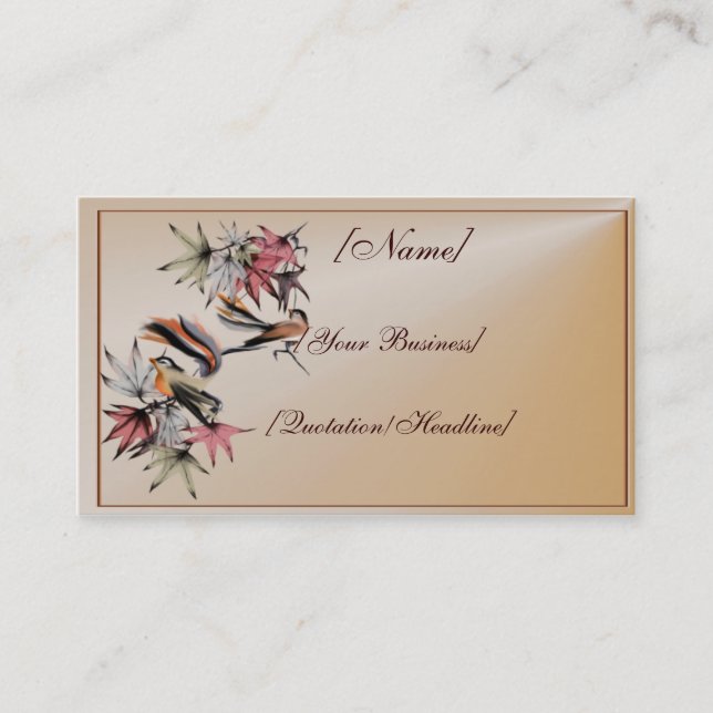 Carte De Visite Feuille d'automne et deux profilecard_busines (Devant)