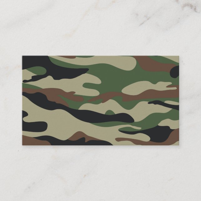 Carte De Visite Feuille de camouflage modèle brun vert (Devant)