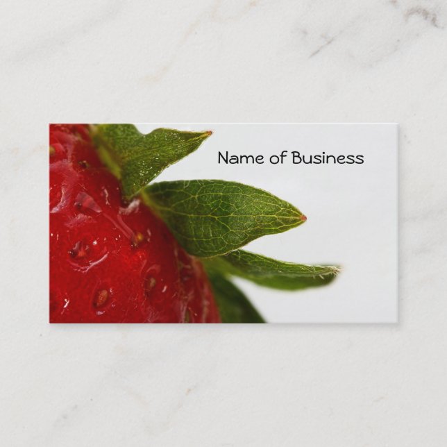 Carte De Visite Feuille de fraise avec la raison sociale (Devant)