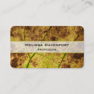 Carte De Visite Feuille de macro d'automne jaune et Brown