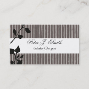 Carte De Visite Feuille de mode Motif Design d'intérieur rayée