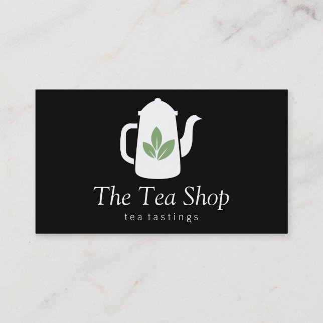 Carte De Visite Feuille de thé | Teapot (Devant)
