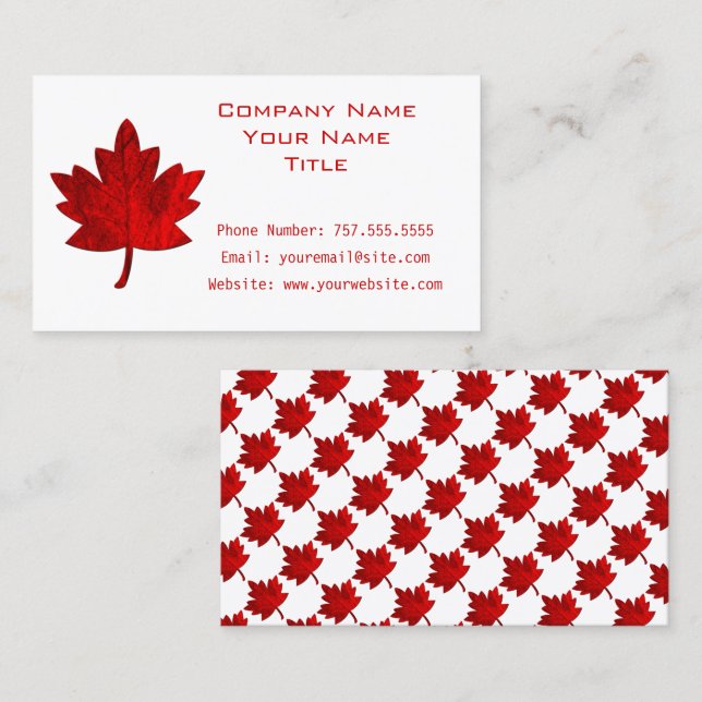 Carte De Visite Feuille d'érable du Canada par Shirley Taylor (Devant / Derrière)