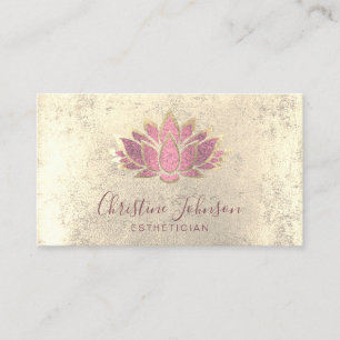 Carte De Visite feuille d'or faux rose lotus sur feuille d'or faux