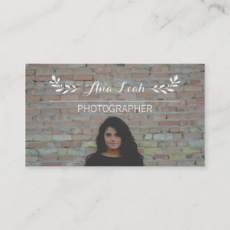 Carte De Visite Feuille et lignes photographe fait sur commande de