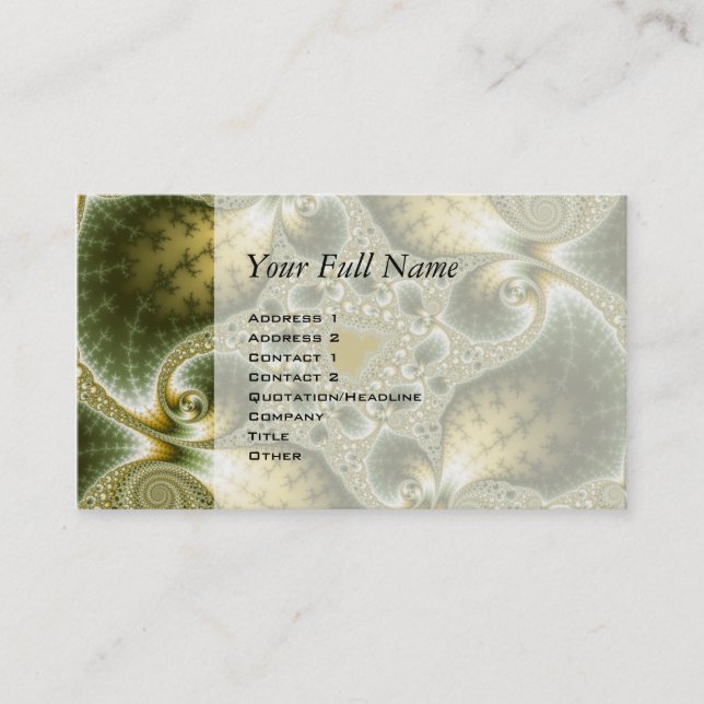 Carte De Visite Feuille Et Or - Art Fractal (Devant)