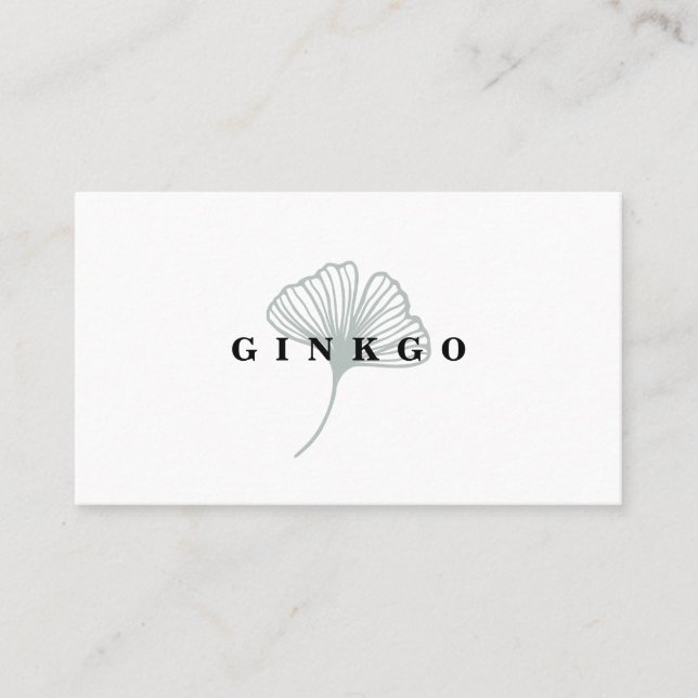 Carte De Visite Feuille Ginkgo moderne (Devant)