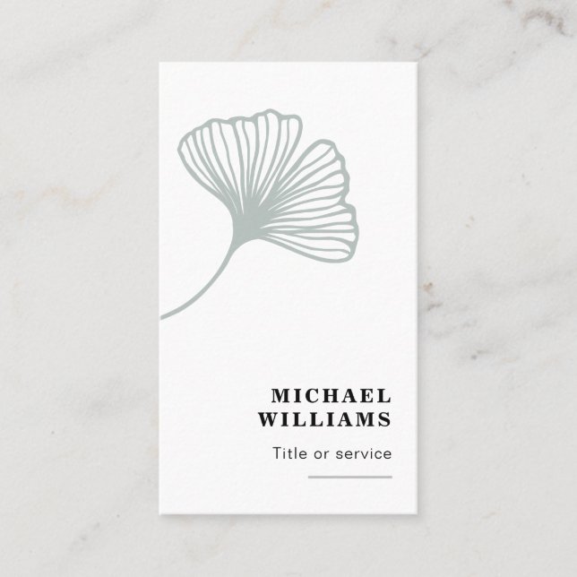 Carte De Visite Feuille Ginkgo moderne (Devant)