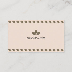Carte De Visite Feuille Laurel élégant et moderne sur le beige