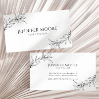 Feuille minimaliste de branche blanche noire minim