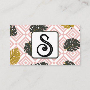 Carte De Visite Feuille Monogram Monstera moderne
