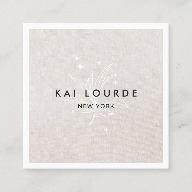 Carte de visite Feuille plante Carré (Devant)