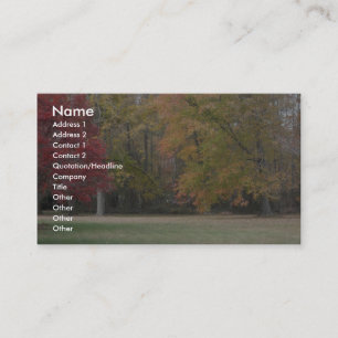 Carte De Visite Feuille rouge, jaune, et orange sur les arbres