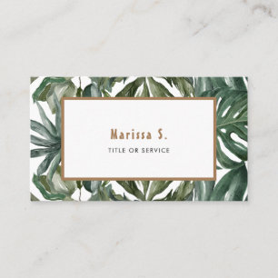 Carte De Visite Feuille tropical moderne