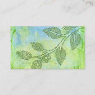 Carte de visite Feuille verte