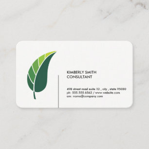 Carte De Visite Feuille verte / Minimaliste