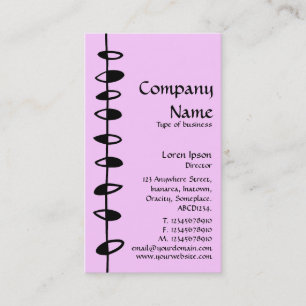 Carte De Visite Feuilles alternatifs - Noir sur rose pâle FFCCFF