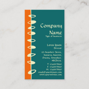 Carte De Visite Feuilles alternatifs - Orange, Turquoise et crème