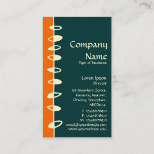 Carte De Visite Feuilles alternatifs - Orange, Turquoise foncé et