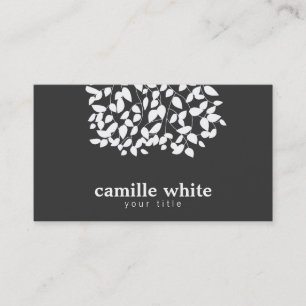 Carte De Visite Feuilles blancs et noirs