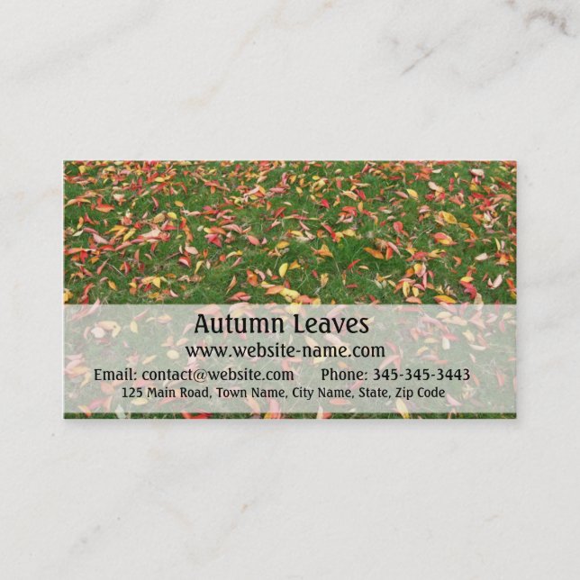 Carte de visite Feuilles d'automne (Devant)