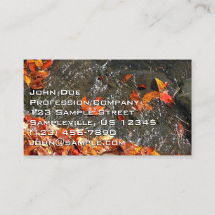 Carte De Visite Feuilles d'automne dans la cascade I Photographie 