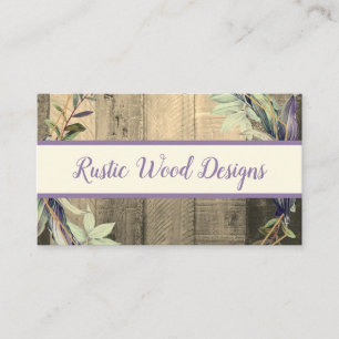 Carte De Visite Feuilles de bois rustique Wreath Monogramme Pale L