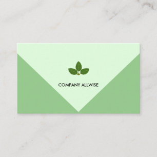 Carte De Visite Feuilles de Laurier Élégantes sur Fond Vert Clair