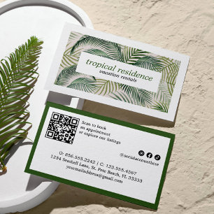 Carte De Visite Feuilles de palmier tropical île CÔTIÈRE 