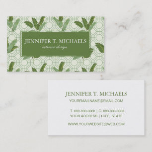 Carte De Visite Feuilles de palmiers tropicaux  Ajouter votre nom