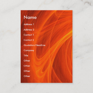 CARTE DE VISITE FEUILLES D'OR DANS LES CHALEINES FRACTALES ORANGE