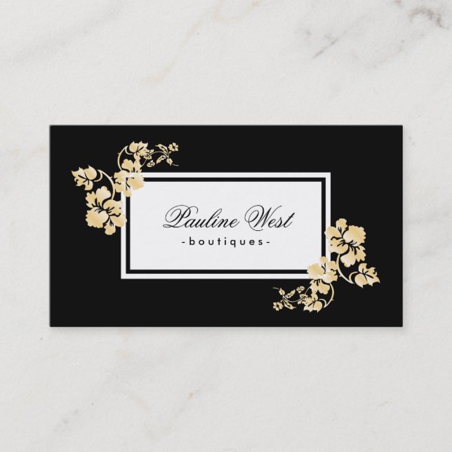 Carte De Visite Feuilles d'or | Deluxe (Devant)