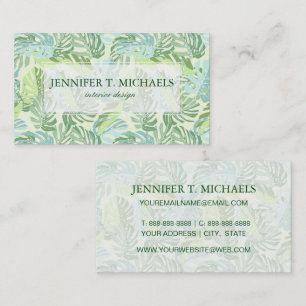 Carte De Visite Feuilles du Pastel Tropical Palm