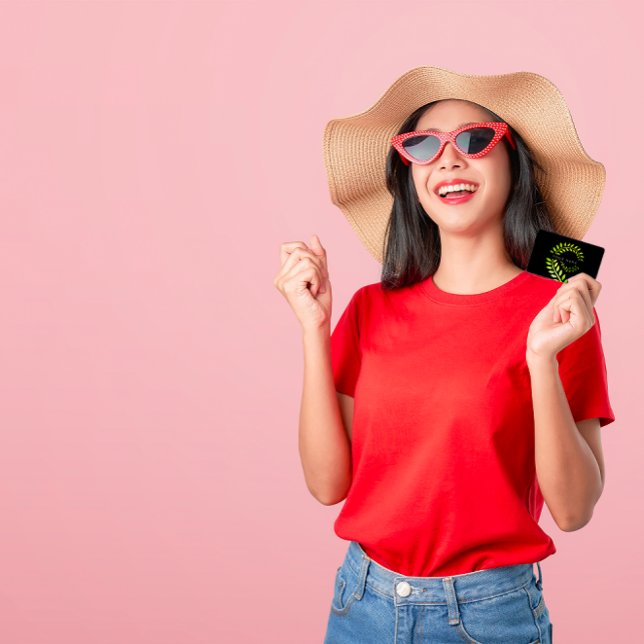 Carte De Visite Feuilles Laurel Fern Botanique Vert Serpentine Noi (Créateur téléchargé)