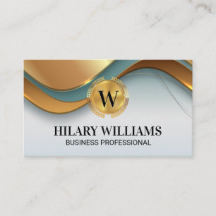 Carte De Visite Feuilles métalliques d'or Vagues d'or