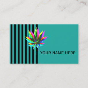 Carte De Visite Feuilles Plantes sauvages - couleur néon + vos idé